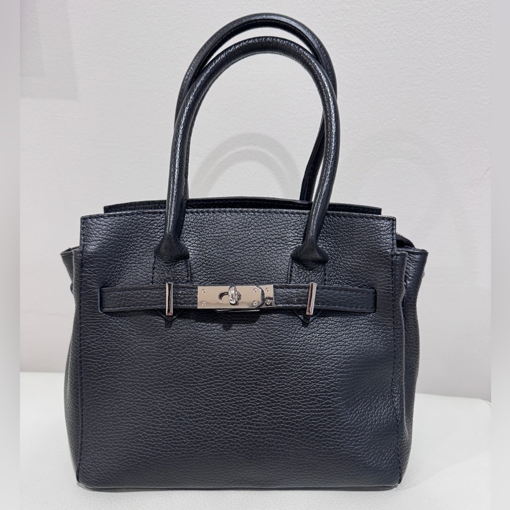 SOFIA CARDONI Black Leather Bag With Top Handles